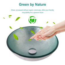 Load image into Gallery viewer, Artistic Tempered Glass Vessel Sink With Pop Up Drain