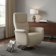 Load image into Gallery viewer, Tufted Genuine Leather Power Swivel Recliner - Light Gray