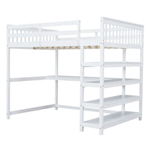 Load image into Gallery viewer, Loft Bed With Storage Shelves And Under Bed Desk