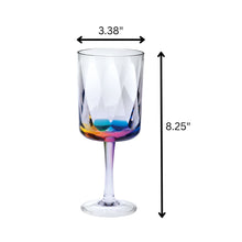 Load image into Gallery viewer, Leadingware Rainbow Diamond Plastic Wine Glasses (Set of 4), Unbreakable Bpa Free Acrylic, 16Oz - Clear