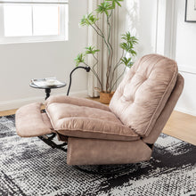 Load image into Gallery viewer, Modern Swivel Gliding Recliner Chair With Rocking Function And Phone Holder, Large Comfortable