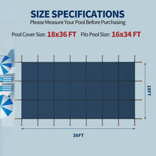 Load image into Gallery viewer, Rectangular Swimming Pool Safety Cover For Underground Pools - Blue