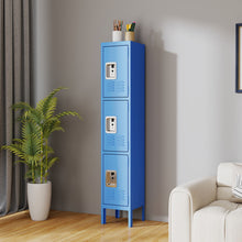 Load image into Gallery viewer, Lockers For Employees With 3 Door Storage Locker Durable For Gym, School, Office - Blue