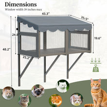 Load image into Gallery viewer, Window Perch Catio For Indoor Cats, Expandable Enclosure With Secure Frame And Waterproof Roof, Suitable For Multiple Kittens - Gray