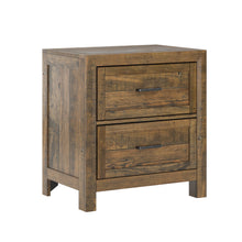 Load image into Gallery viewer, Rustic 2 Drawer Nightstand - Brown - Wood