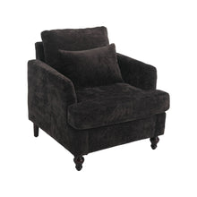 Load image into Gallery viewer, Modern Mid Century Wood Frame Armchair With Tufted Design