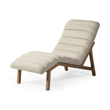 Load image into Gallery viewer, Fabric Tufted Lounge Chair - Cream And Wood Brown