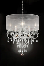 Load image into Gallery viewer, Glam Faux Crystal Hanging Celing Lamp With See Thru Shade - Silver