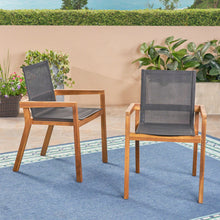 Load image into Gallery viewer, Belfast - Dining Chair With Acacia Wood Frame And Mesh Seating (Set of 2)
