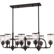 Load image into Gallery viewer, 21" Eight Light Dimmable Chandelier With Shades - Bronze