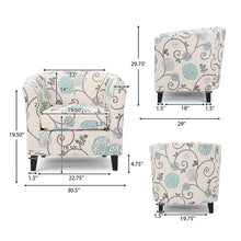 Load image into Gallery viewer, Club Chair With Floral Pattern And Solid Wood Legs - Multi Color
