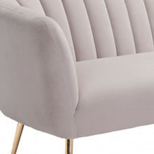 Load image into Gallery viewer, Polyester Sofa With Gold Legs - Beige