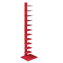Load image into Gallery viewer, Twelve Tier Narrow Tower Bookcase - Red