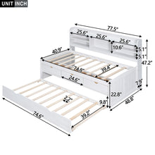 Load image into Gallery viewer, Captain Bed With Built In Bookshelves, 3 Storage Drawers, And Trundle
