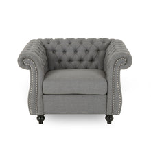 Load image into Gallery viewer, Nexuson - Upholstered Chesterfield Chair With Deep Tufted And Nailhead Trim