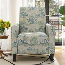 Load image into Gallery viewer, Upholstered Push Back Recliner Chair For Living Room - Blue