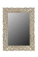 Load image into Gallery viewer, 35" Floral Carved Solid Framed Accent Mirror - Gray