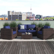 Load image into Gallery viewer, Wicker Seating Group Set With Table And Cushions