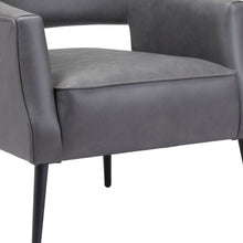 Load image into Gallery viewer, Faux Leather Arm Chair - Gray And Gold