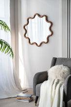 Load image into Gallery viewer, Wooden Accent Mirror With Unique Frame, Wall Mirror For Living Room Bedroom Entryway - Brown