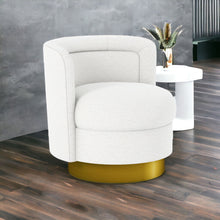 Load image into Gallery viewer, Boucle Swivel Slipper Chair - White And Gold