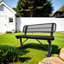Load image into Gallery viewer, Outdoor Steel Bench With Backrest