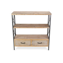 Load image into Gallery viewer, Three Tier Etagere Bookcase With Two Drawers - Brown