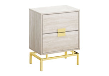 Load image into Gallery viewer, End Table With Two Drawers - Gold And Beige