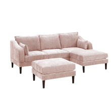 Load image into Gallery viewer, Modular L-Sectional Set With Ottomans - Pink