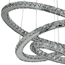 Load image into Gallery viewer, Metal And Crystals LED Dimmable Chandelier - Silver
