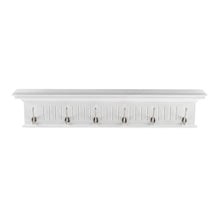 Load image into Gallery viewer, 39" Wood Six Hook Wall Mount Coat Rack - White