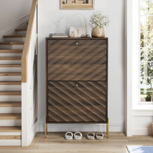 Load image into Gallery viewer, Shoe Cabinet, Freestanding Organizer For Entryway - Walnut