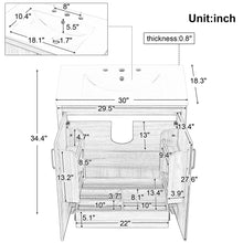 Load image into Gallery viewer, 30" Bathroom Vanity With Sink, Cabinet With Doors And Drawer, Rectangular Shape - Natural