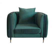 Load image into Gallery viewer, Velvet And Black Solid Color Arm Chair - Green