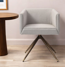 Load image into Gallery viewer, Upholstered Fabric Dining Room Arm Chair - Light Gray
