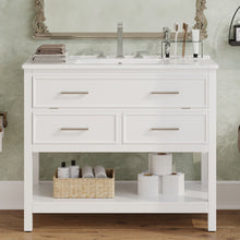 Load image into Gallery viewer, Bathroom Vanity With Ceramic Sink, Tip Out Tray & 2 Full Extension Drawers