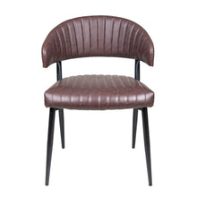 Load image into Gallery viewer, Modern Curved Back Upholstered Dining Chair Set With Metal Legs (Set of 2) - Brown / Black