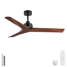 Load image into Gallery viewer, Ceiling Fan Without Light, DC Motor, No Light, Quiet Reversible Ceiling Fan For Living Room - Black