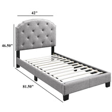Load image into Gallery viewer, Button Tufted Bed With Nailhead Trim
