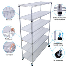 Load image into Gallery viewer, 6 Tier 6000Lbs Capacity Nsf Metal Shelf Wire Shelving Unit, Heavy Duty Adjustable Storage Rack With Wheels & Shelf Liners For Commercial Grade Utility Steel Storage Rack