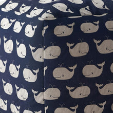 Load image into Gallery viewer, Twill Whale Pouf Cover - Blue