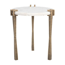 Load image into Gallery viewer, 22" Iron Pedestal End Table - White