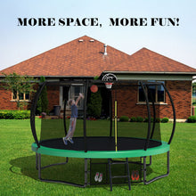 Load image into Gallery viewer, 12' Recreational Kids Trampoline With Safety Enclosure Net & Ladder, Outdoor Recreational Trampolines