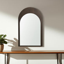 Load image into Gallery viewer, 36" Solid Arch Framed Accent Mirror - Brown