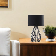 Load image into Gallery viewer, Asymmetric Cage Metal Table Lamp - Black