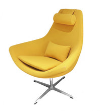 Load image into Gallery viewer, Modern Faux Leather And Steel Swivel Chair - Yellow