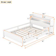 Load image into Gallery viewer, Wood Platform Bed With Built In LED Light, Storage Headboard And Guardrail
