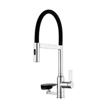 Load image into Gallery viewer, Kitchen Faucet With Magnetic Pull Out Sprayer, 360 Degree Swivel Single Handle High Arc Kitchen Sink Faucet With Glass Rinser - Brushed Nickel
