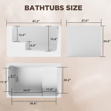 Load image into Gallery viewer, Gloss Freestanding Bathtub With Built In Seat