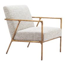 Load image into Gallery viewer, 25" Upholstered Arm Chair - Beige / Gold